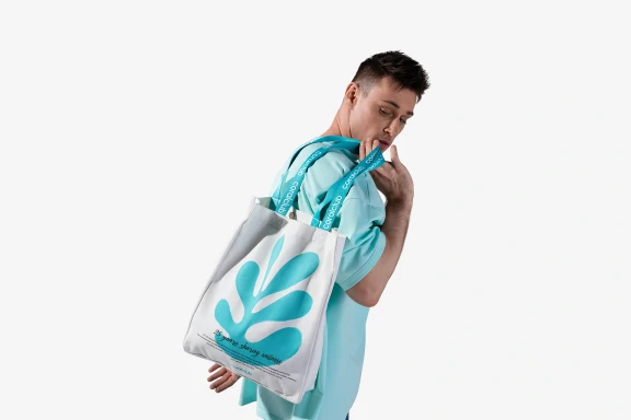 Pirkinių krepšys "25th anniversary" mėlynas