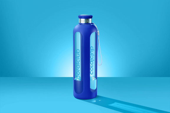 Stiklinis butelis ClearWater ultramarino spalvos